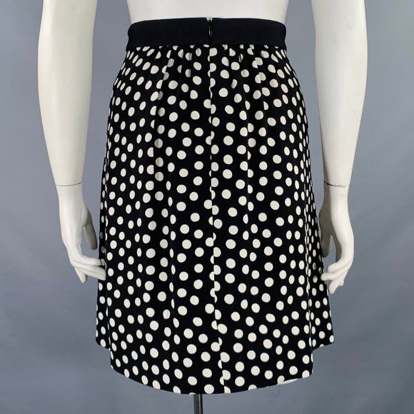 AKRIS Size 12 Black White Polka Dot Short Skirt - Picture 2 of 4